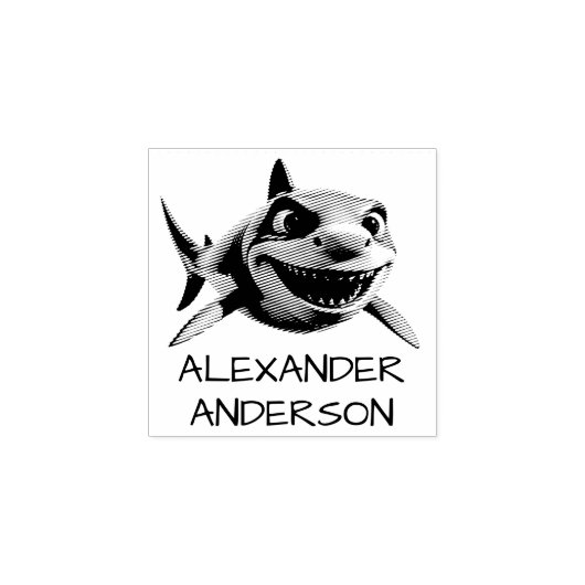 Tandige Haai Personaliseer Rubberstempel (Afrduk)