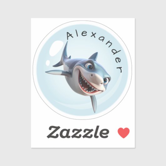 Tandige Haai Personaliseer Sticker (Vel)