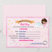 Tandijcertificaat Verloren tand-ontvangstbewijs Kaart (Voorkant / Achterkant)