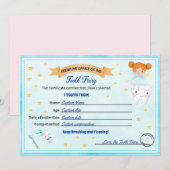 Tandijcertificaat Verloren tand-ontvangstbewijs Kaart (Voorkant / Achterkant)