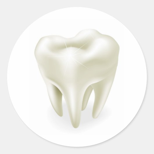 Tandillustratie Ronde Sticker (Voorkant)