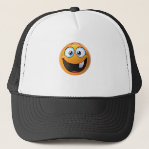 Tandloze glimlach geel trucker pet