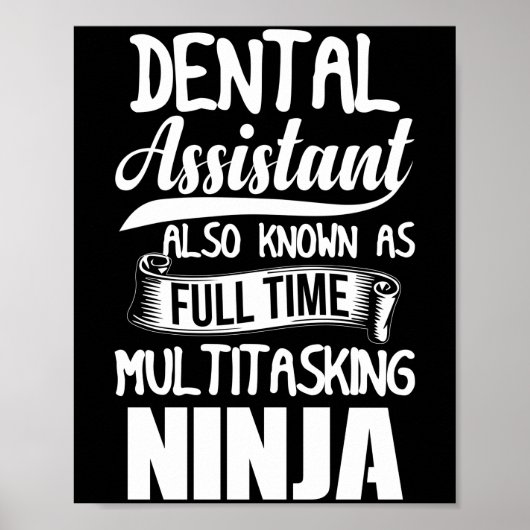 Tandmedewerker ook bekend als fulltime Ninja Poster (Voorkant)