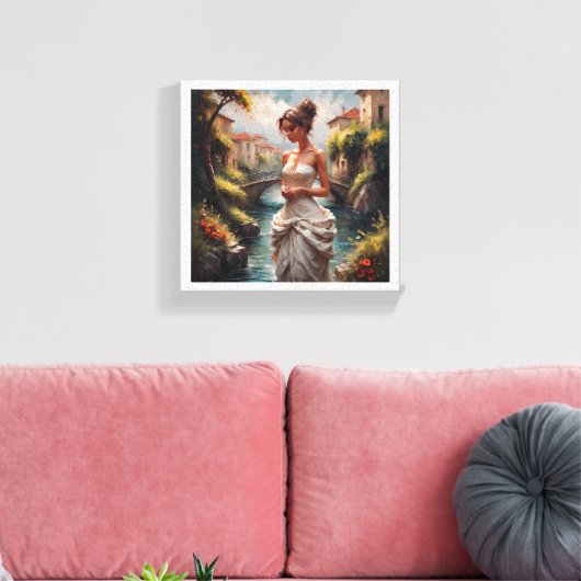 Tandoek (Gracieuze vrouw) Canvas Afdruk (Insitu (Woonkamer))