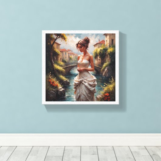 Tandoek (Gracieuze vrouw) Canvas Afdruk (Insitu (Houten vloer))