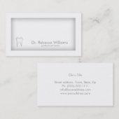 Tandontwerp Tandarts Grijze Rand Schaduw Kaart Visitekaartje (Voorkant / Achterkant)