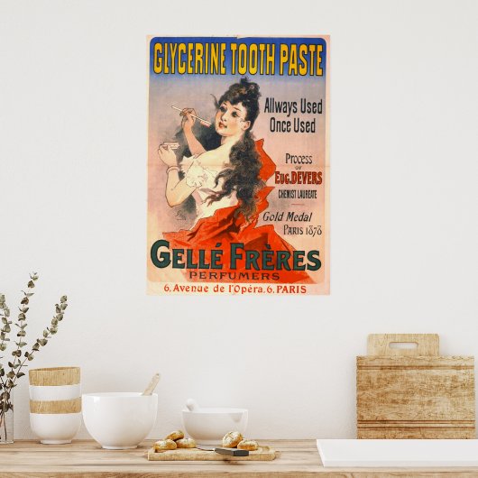  tandpasta ad 1889 poster (Keuken)