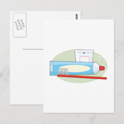 Tandpasta en penseel briefkaart (Voorkant / Achterkant)