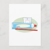 Tandpasta en penseel briefkaart (Voorkant)