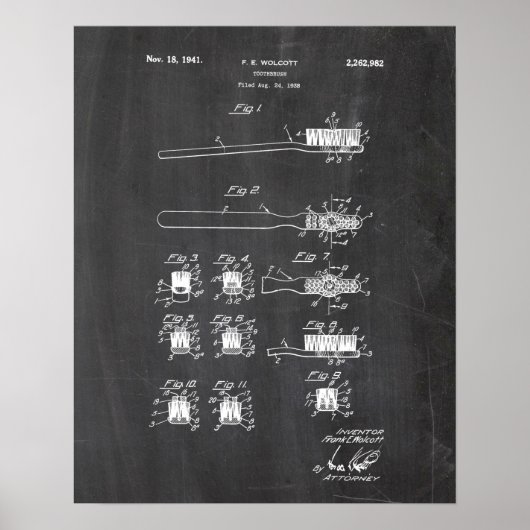 Tandpenseelpatroon Poster (Voorkant)