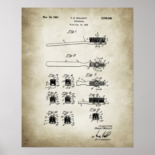 Tandpenseelpatroon Poster (Voorkant)