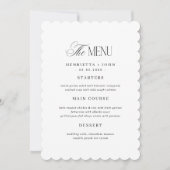 Tandrand Zwarte en Witte Trouw Menu Kaart (Voorkant)