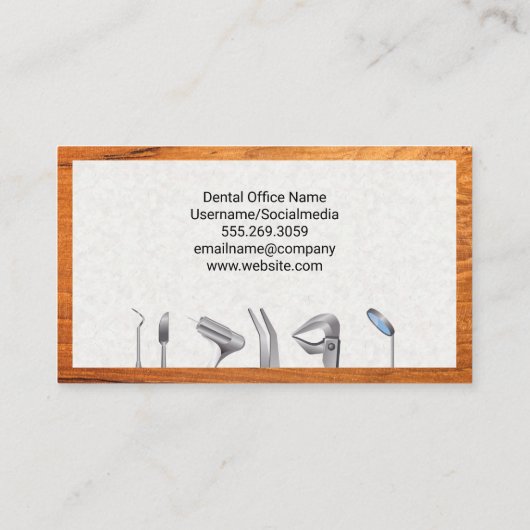 Tandreinigingsmiddelen | Tandheelkunde Visitekaartje (Achterkant)