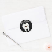 Tandrekenkunde Grappige Tand Pun Donker BG Ronde Sticker (Envelop)