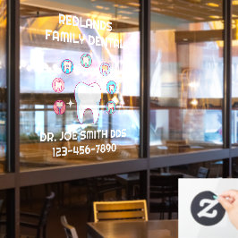 Tandreparatie van tandheelkundige Kantoor Molaire  Raamsticker