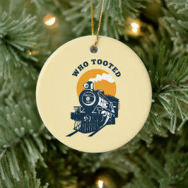 Tandrijfmachinist en spoorweg keramisch ornament