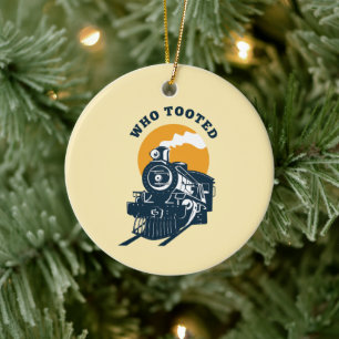 Tandrijfmachinist en spoorweg keramisch ornament