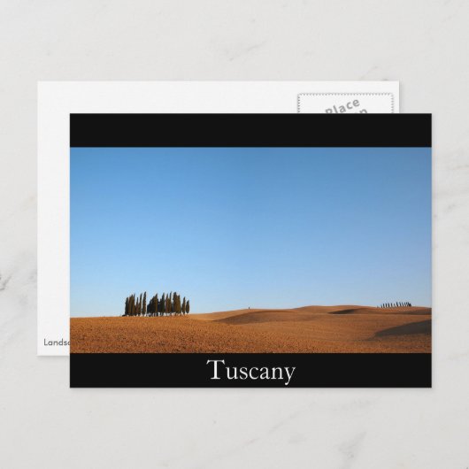Tandschap in de Toscane en zwarte briefkaarten (Voorkant / Achterkant)
