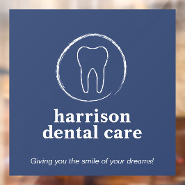 Tandschets Logo Blauw Tandarts Raamsticker