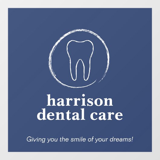 Tandschets Logo Blauw Tandarts Raamsticker (Vel)