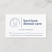 Tandschets Logo Wit/Blauw Tandarts Afspraak Visitekaartje (Voorkant)