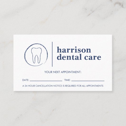 Tandschets Logo Wit/Blauw Tandarts Afspraak Visitekaartje (Voorkant)