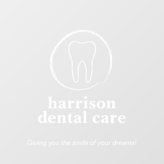 Tandschets Logo Witte Tandarts Raamsticker (Vel)