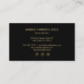 Tandschets Logo Zwart/Gouden Tandarts Visitekaartje (Achterkant)