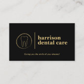 Tandschets Logo Zwart/Gouden Tandarts Visitekaartje (Voorkant)