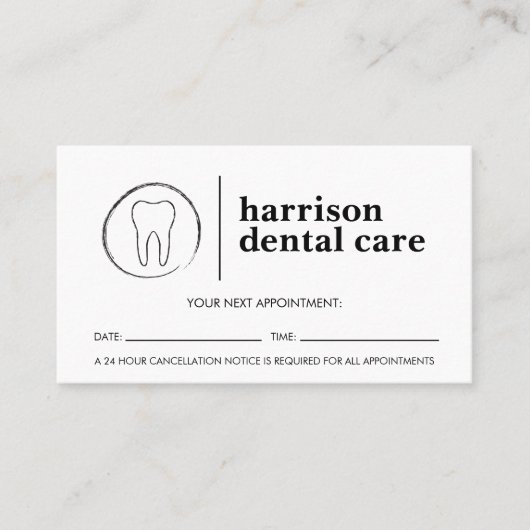Tandschets Logo Zwart/Wit Tandarts Afspraak Visitekaartje (Voorkant)