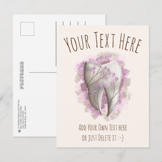 Tandschilderij. Tandarts, Tandartsassistent Sjablo Briefkaart (Voorkant / Achterkant)