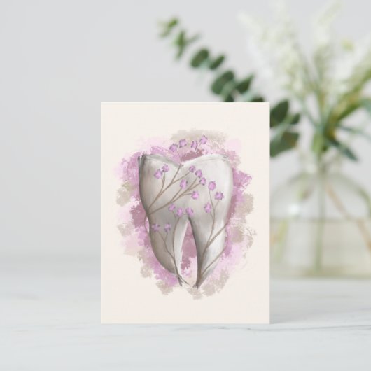 Tandschilderij. Tandarts, Tandartsassistent Sjablo Briefkaart (Staand voorkant)