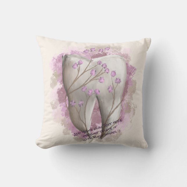 Tandschilderij. Tandarts, Tandartsassistent Sjablo Kussen (Voorkant)