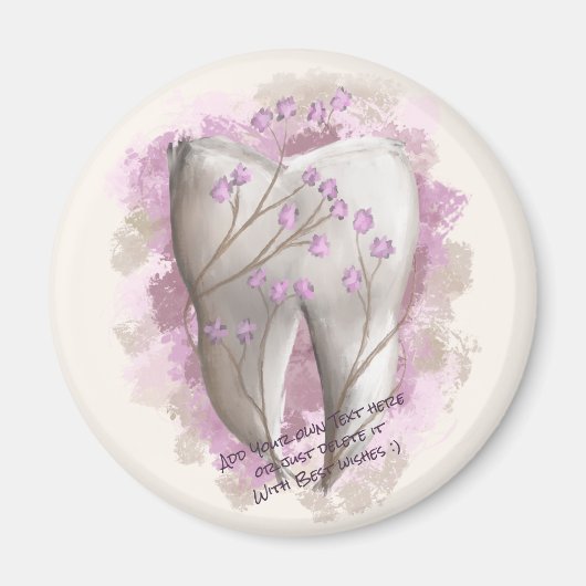 Tandschilderij. Tandarts, Tandartsassistent Sjablo Magneet (Voorkant)