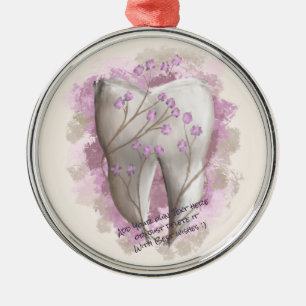 Tandschilderij. Tandarts, Tandartsassistent Sjablo Metalen Ornament