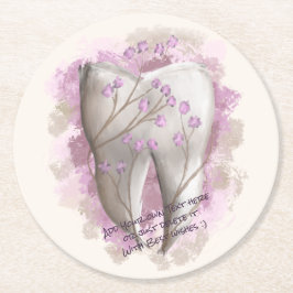 Tandschilderij. Tandarts, Tandartsassistent Sjablo Ronde Kartonnen Onderzetter