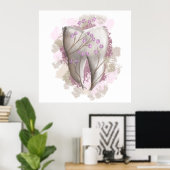 Tandschildering. Dentist, tandarts. Cadeaus/bestem Poster (Thuiskantoor)