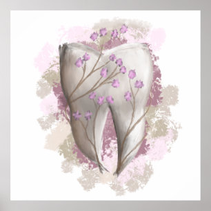 Tandschildering. Dentist, tandarts. Cadeaus/bestem Poster