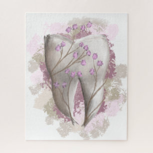 Tandschildering. Dentist, tandheelkunde, tandheelk Legpuzzel