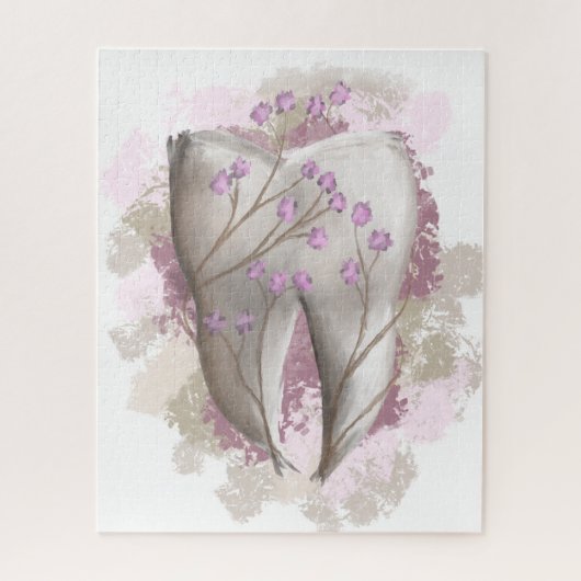 Tandschildering. Dentist, tandheelkunde, tandheelk Legpuzzel (Verticaal)