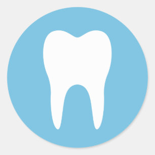 Tandsilhouet blauw tandarts sticker