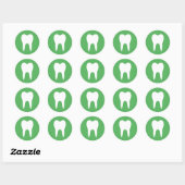 Tandsilhouet groene tandarts sticker (Vel)