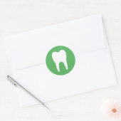 Tandsilhouet groene tandarts sticker (Envelop)