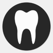 Tandsilhouet zwart tandarts sticker (Voorkant)