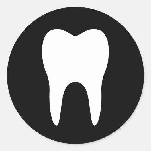 Tandsilhouet zwart tandarts sticker (Voorkant)