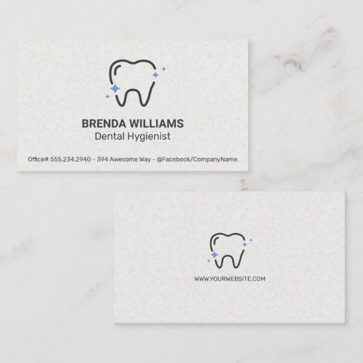 Tandsprankelpictogram Visitekaartje (Voorkant / Achterkant)