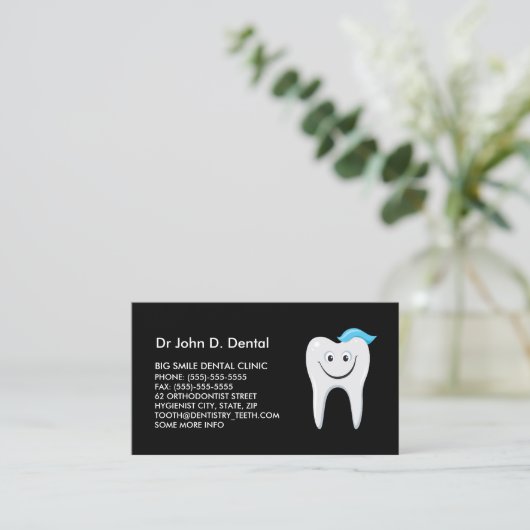 Tandtandheelkundig visitekaartje met een vrolijke (Staand voorkant)