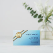 Tandtapijten Logo gouden strepen blauw Visitekaart Afsprakenkaartje (Staand voorkant)