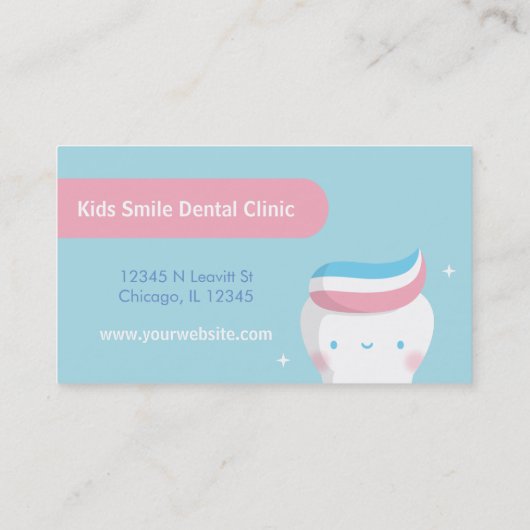 Tandtapijtschelp tandpasta tandheelkundige Visitek Visitekaartje (Achterkant)