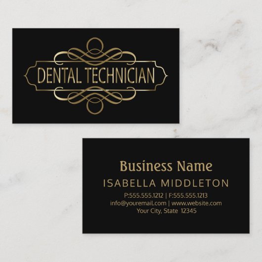 tandtechnicus visitekaartje (Voorkant / Achterkant)